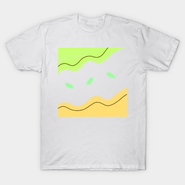 Green yellow watercolor art design T-Shirt by Simplecooldesignss